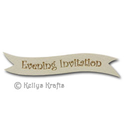 Die Cut Banner - Evening Invitation, Gold on Cream (1 Piece) - Click Image to Close