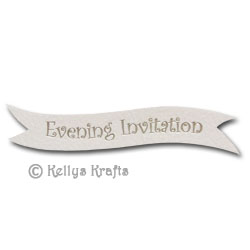 Die Cut Banner - Evening Invitation, Silver on White (1 Piece)