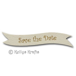 Die Cut Banner - Save the Date, Gold on Cream (1 Piece)