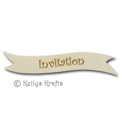 Die Cut Banner - Invitation, Gold on Cream (1 Piece)