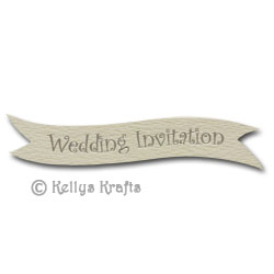 Die Cut Banner - Wedding Invitation, Silver on Cream (1 Piece)