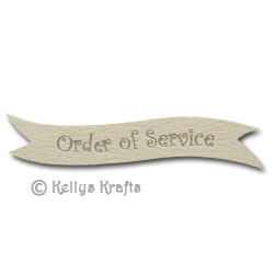Die Cut Banner - Order of Service, Silver on Cream (1 Piece)