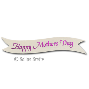 Die Cut Banner - Happy Mothers Day, Purple on White (1 Piece)