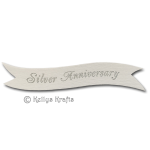 Die Cut Banner - Silver Anniversary, Silver on White (1 Piece)