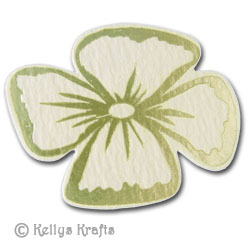 Pansy/Flower, Foil Printed Die Cut Shape, Gold on Cream - Click Image to Close
