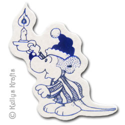 Mouse, Foil Printed Die Cut Shape, Blue on White