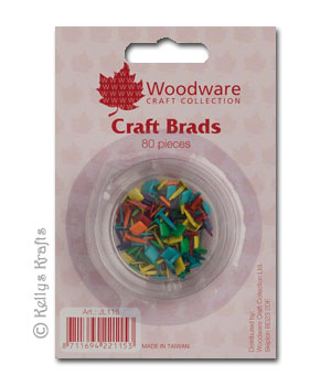 Mini Craft Brads, Squares - Bright (80 Pieces) JL115