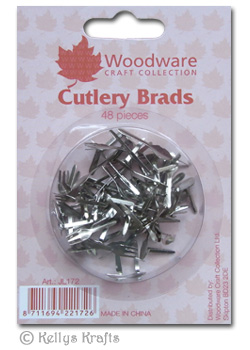 Craft Brads, Cutlery - Silver (48 Pieces) JL172
