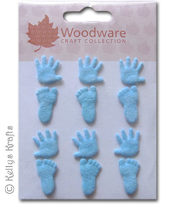 Flock Brads, Baby Hands + Feet, Blue (12 Pieces) JL132 - Click Image to Close
