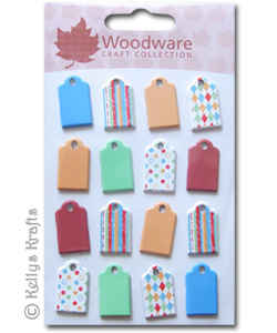 Painted Brads, Tags - Assorted (16 Pieces) JL143 - Click Image to Close