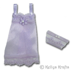 Lilac Fabric Night Dress + Panties/Knickers - Click Image to Close