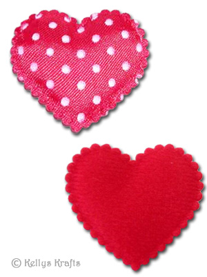 Fabric Large Red/White Polkadot Heart (5 Pieces)