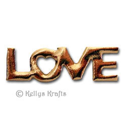 Fabric "Love" Word, Dark Gold - Click Image to Close