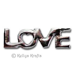 Fabric "Love" Word, Silver - Click Image to Close