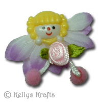 Fabric Flower Girl Ragdoll, Purple - Click Image to Close