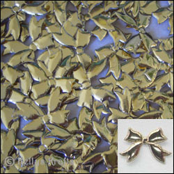 Padded Gold Bow Embellishment (Pack of 10) - Click Image to Close