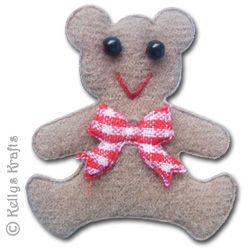 Fabric Teddy Bear, Brown (1 Piece) - Click Image to Close