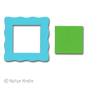 Bright Wavy Square Die Cut Frames, 10 Pieces (5 sets) - Click Image to Close