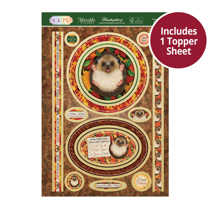 Die Cut Topper Sheet - Happy Little Hedgehog (978)