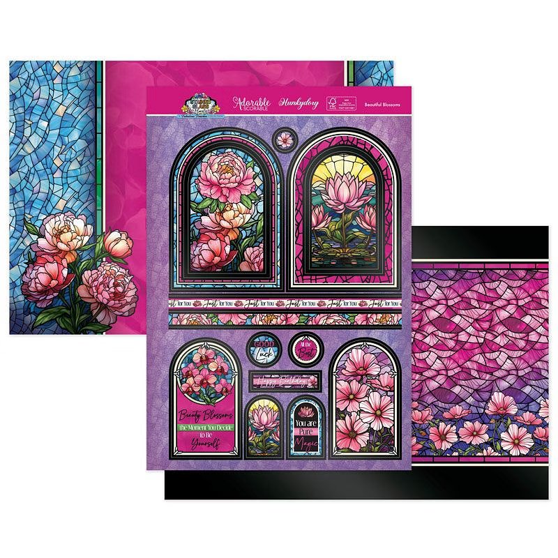 Die Cut Topper Set - Stained Glass Florals, Beautiful Blossoms