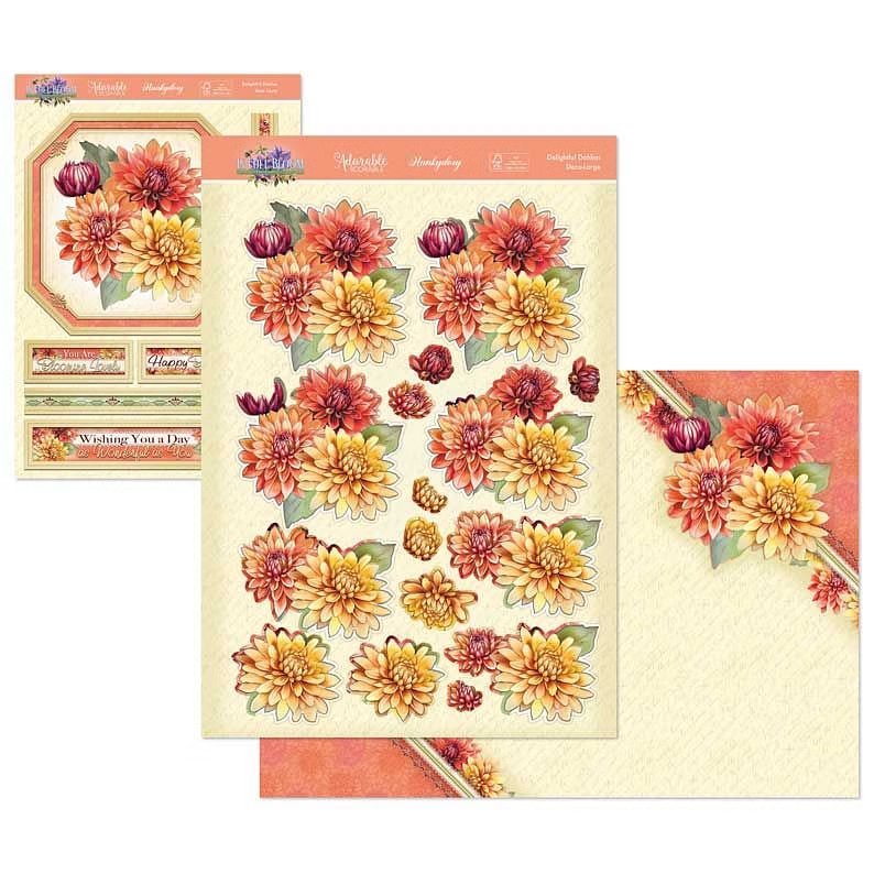 Die Cut Decoupage Set - In Full Bloom, Delightful Dahlias