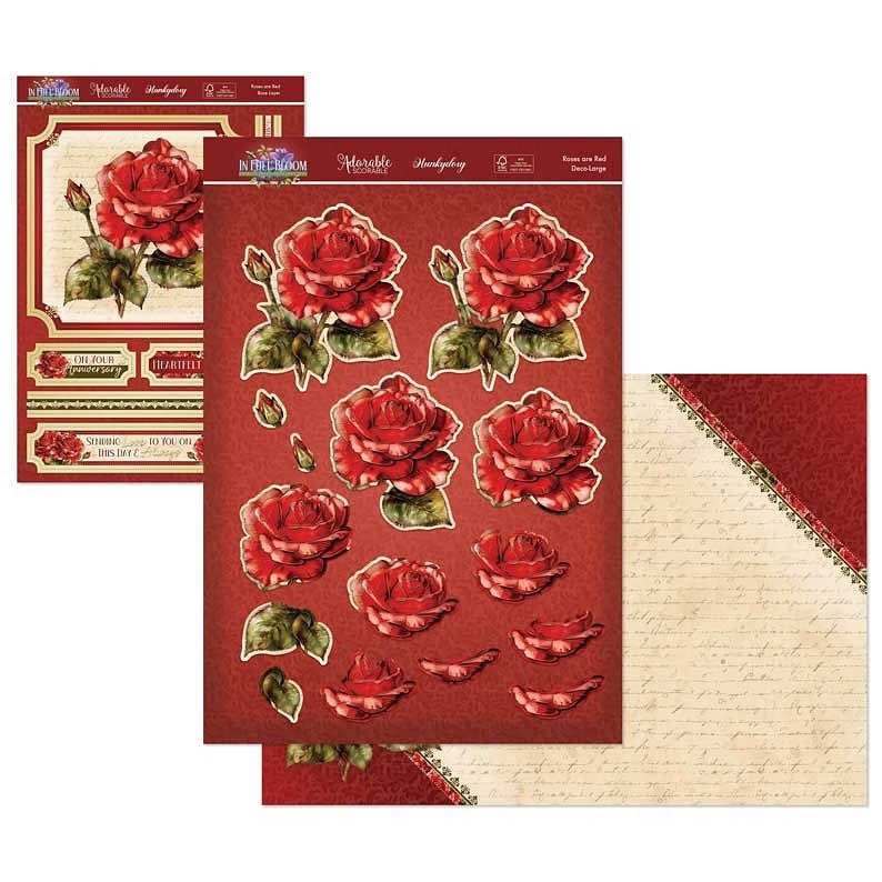Die Cut Decoupage Set - In Full Bloom, Roses Are Red