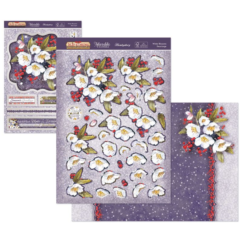 (image for) Die Cut Decoupage Set - The Joy of Christmas, Winter Blossoms