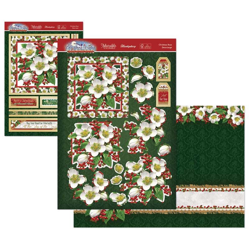 Die Cut Decoupage Set - Christmas Wishes, Christmas Rose