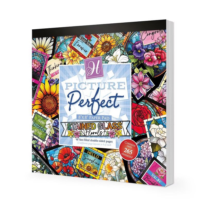 Picture Perfect - 8x8 Paper Pad - Stained Glass Florals (48 Sheets)