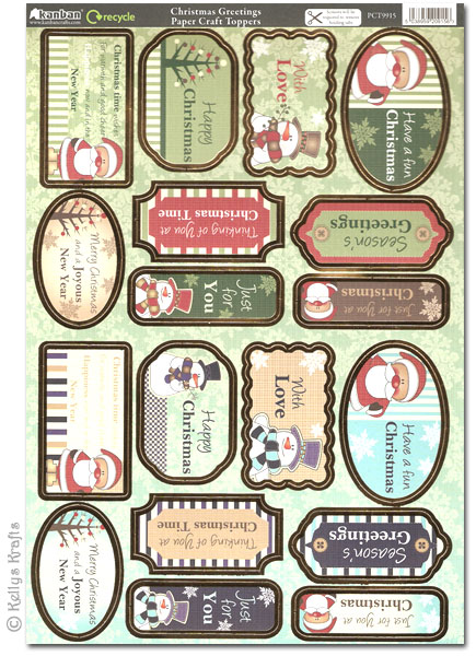 (image for) Kanban Craft Toppers - Christmas Greetings (PCT9915)
