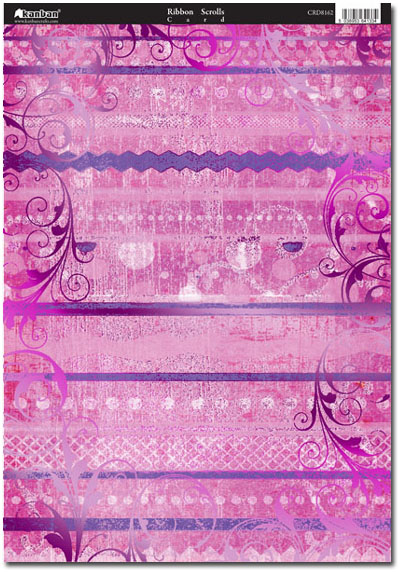 Kanban Patterned Card - Ribbon Scrolls (CRD8162) - Click Image to Close