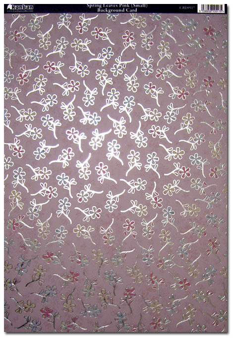 Kanban Patterned Card - Spring Leaves Pink (CRD9517)