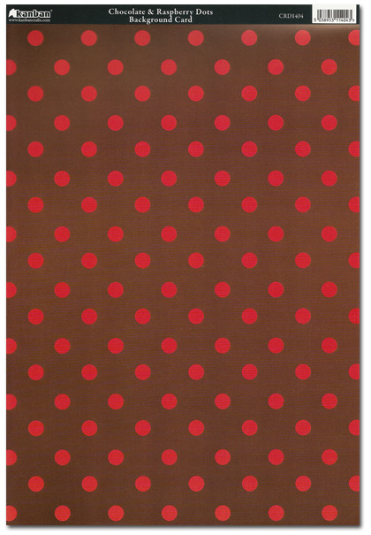 Kanban Patterned Card - Chocolate & Raspberry Dots (CRD1404) - Click Image to Close