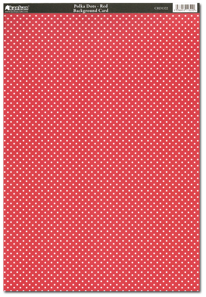 Kanban Patterned Card - Polka Dots, Red/White (CRD1322)