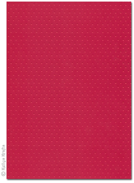 Kanban Patterned Card - Embossed Bobble Dots, Red (BOB1004) - Click Image to Close