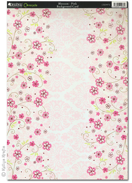 Kanban Patterned Card - Blossom, Pink (CRD9976) - Click Image to Close