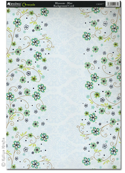 Kanban Patterned Card - Blossom, Blue (CRD9977) - Click Image to Close