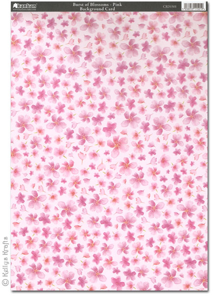 Kanban Patterned Card - Burst of Blossoms, Pink (CRD1501) - Click Image to Close