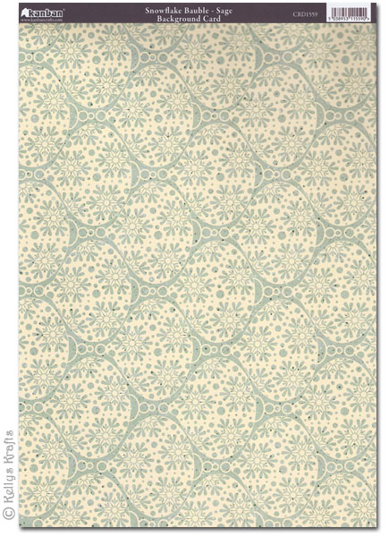 Kanban Patterned Card - Snowflake Bauble, Sage (CRD1559)