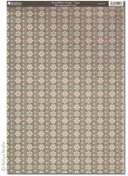 Kanban Patterned Card - Snowflake Stripe, Sage (CRD1557)