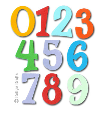 20 Piece Die Cut Numbers Kit, Mixed Colours