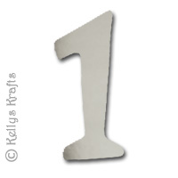 Number One "1" Die Cuts, Silver Mirror Card (Pack of 5)