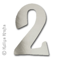 Number Two "2" Die Cuts, Silver Mirror Card (Pack of 5)