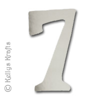 Number Seven "7" Die Cuts, Silver Mirror Card (Pack of 5)