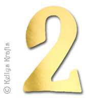 Number Two \"2\" Die Cuts, Gold Mirror Card (Pack of 5)