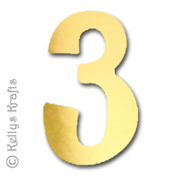 Number Three \"3\" Die Cuts, Gold Mirror Card (Pack of 5)