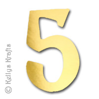 (image for) Number Five "5" Die Cuts, Gold Mirror Card (Pack of 5)