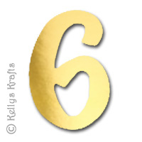 Number Six \"6\" Die Cuts, Gold Mirror Card (Pack of 5)