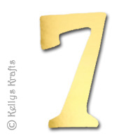 Number Seven \"7\" Die Cuts, Gold Mirror Card (Pack of 5)