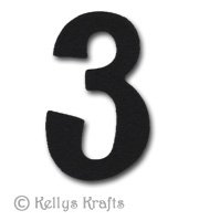 Number Three \"3\" Die Cuts, Black (10 Pieces)
